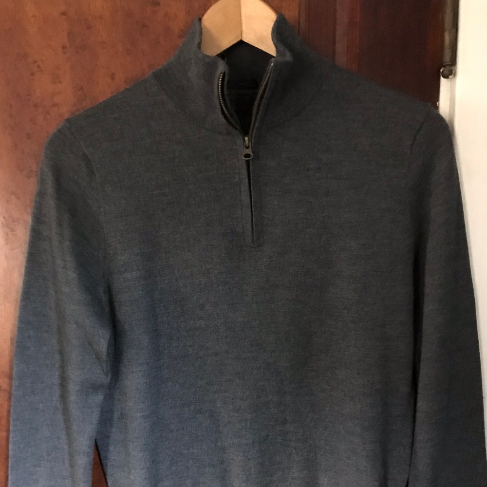 J. Crew Merino Wool Quarter Zip Sweater - Md Slim